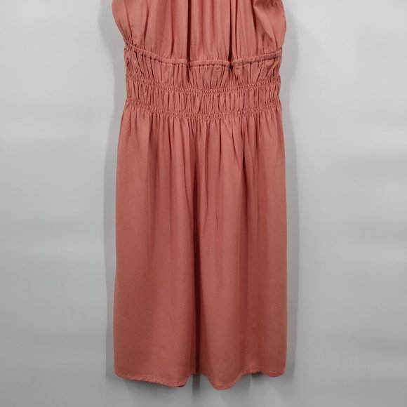 Forever 21 Smoked Halter Mini Dress Peach, Medium - Picture 4 of 11